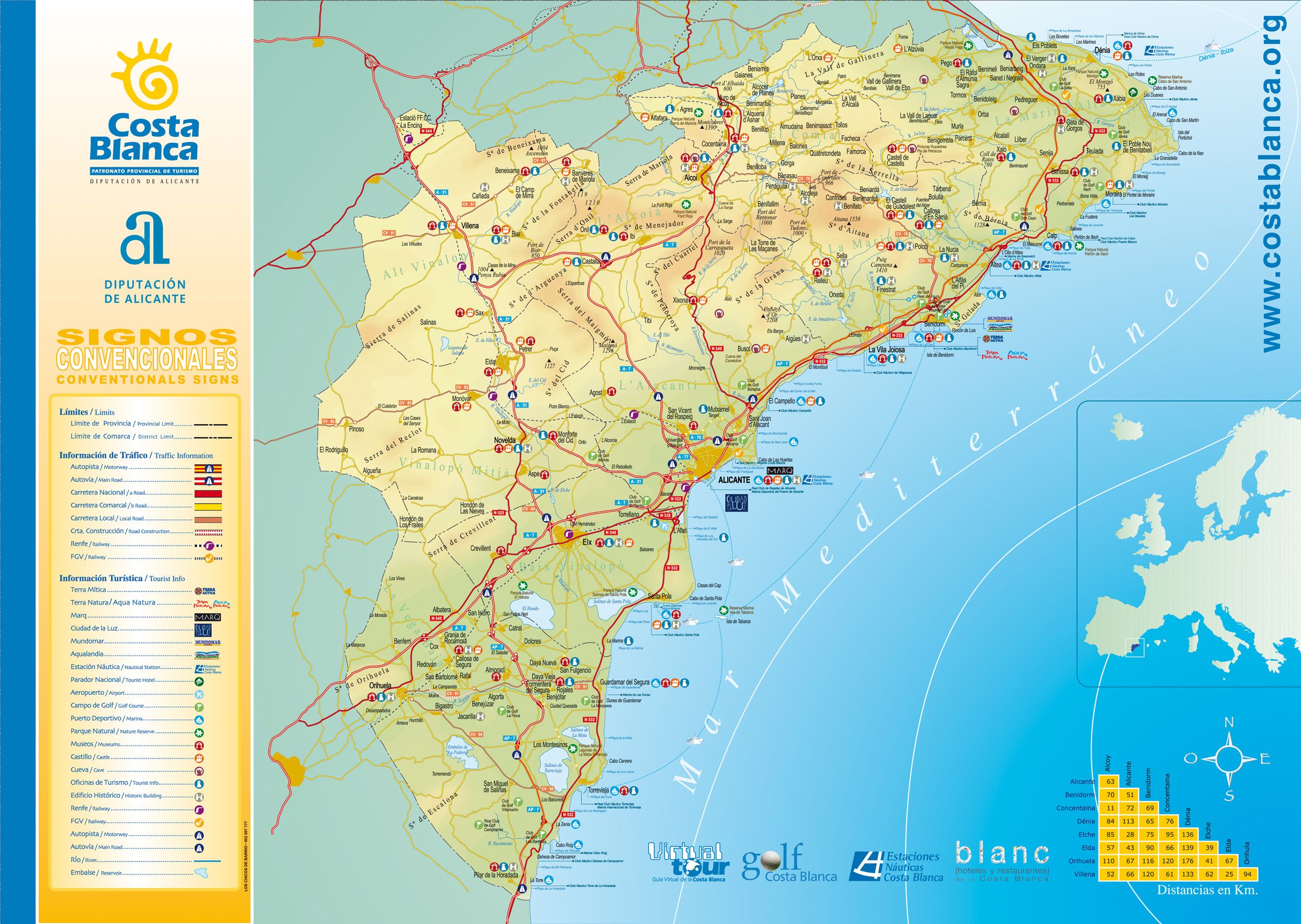 Map Costa Blanca